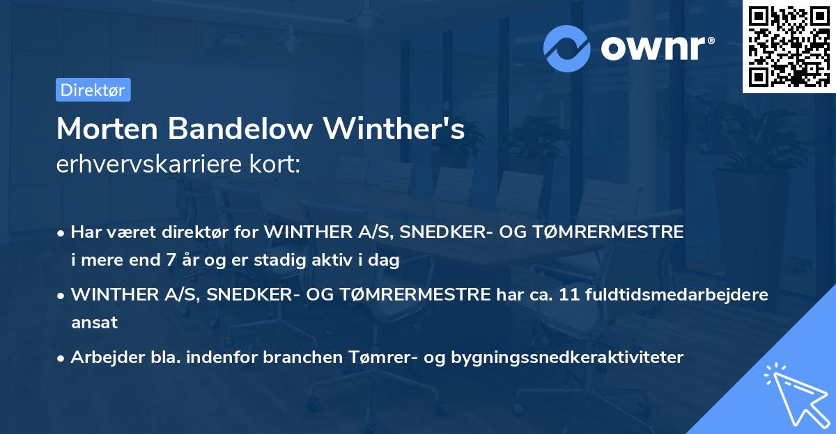 Morten Bandelow Winther's erhvervskarriere kort