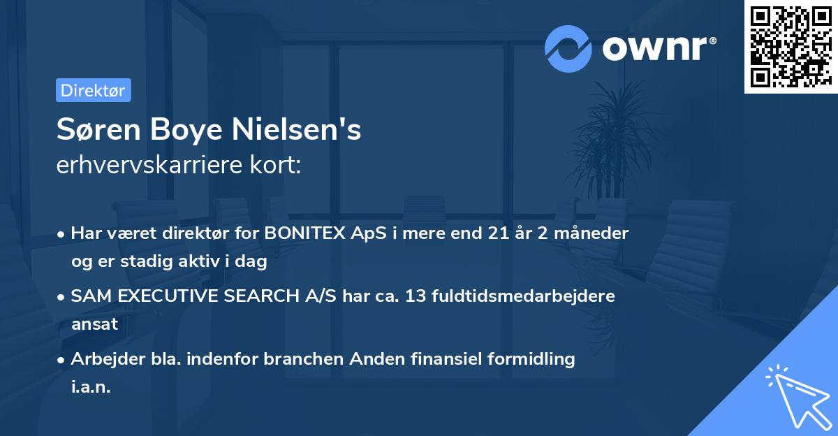 Søren Boye Nielsen's erhvervskarriere kort