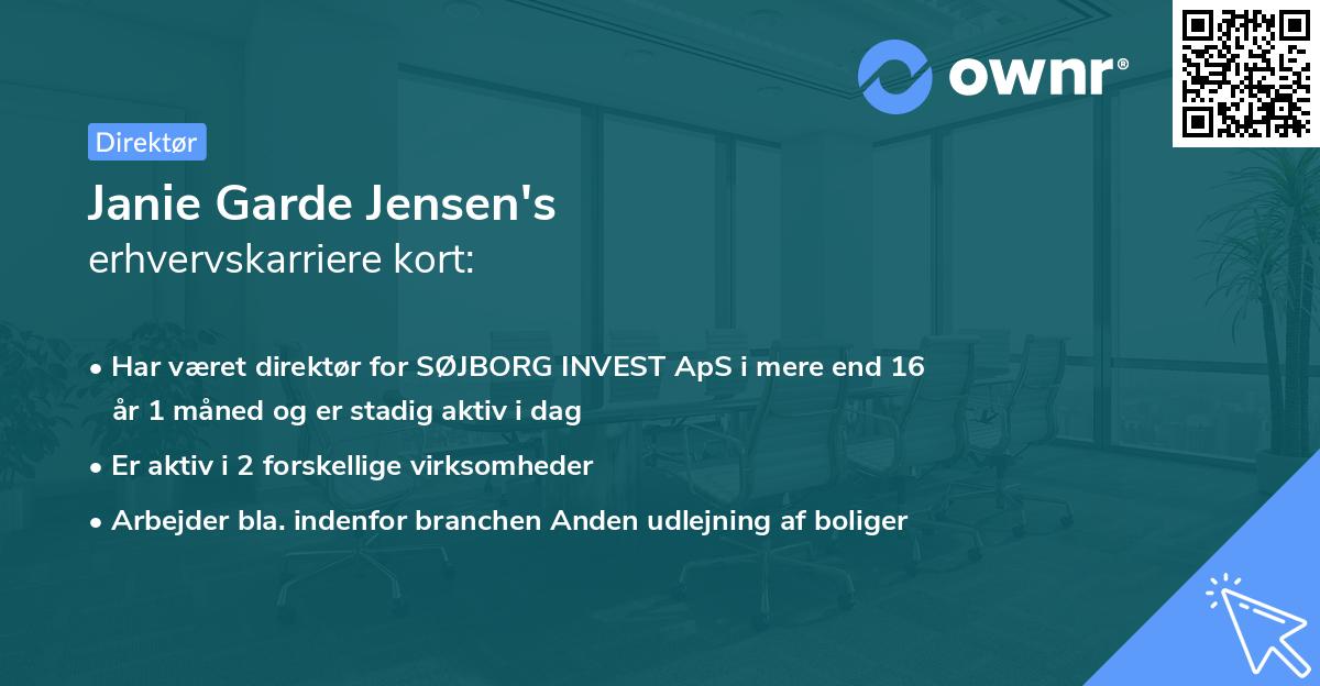 Janie Garde Jensen's erhvervskarriere kort