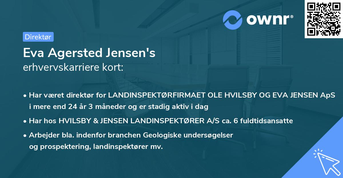 Eva Agersted Jensen's erhvervskarriere kort