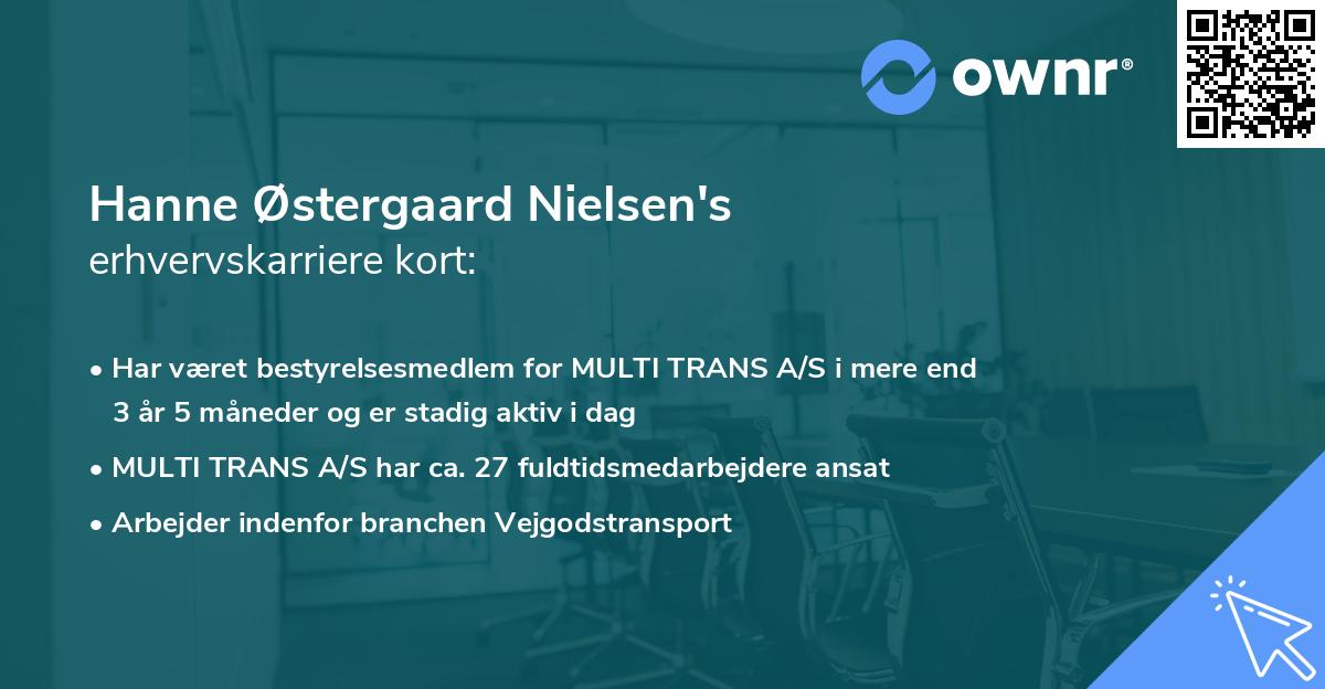 Hanne Østergaard Nielsen's erhvervskarriere kort
