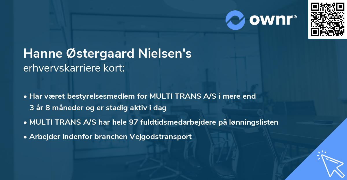 Hanne Østergaard Nielsen's erhvervskarriere kort