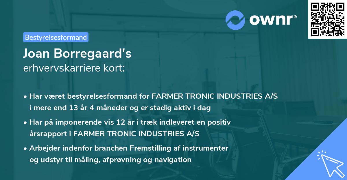 Joan Borregaard's erhvervskarriere kort