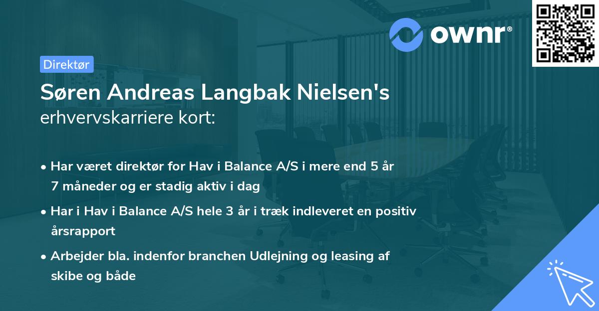 Søren Andreas Langbak Nielsen's erhvervskarriere kort