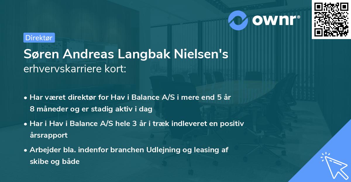 Søren Andreas Langbak Nielsen's erhvervskarriere kort