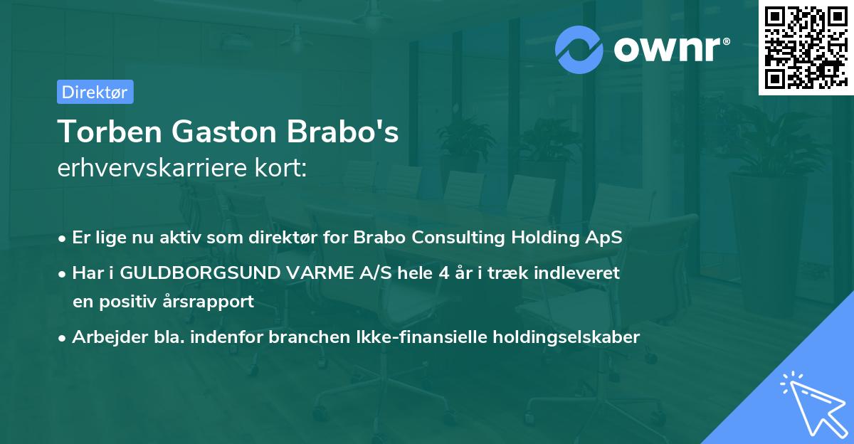 Torben Gaston Brabo's erhvervskarriere kort