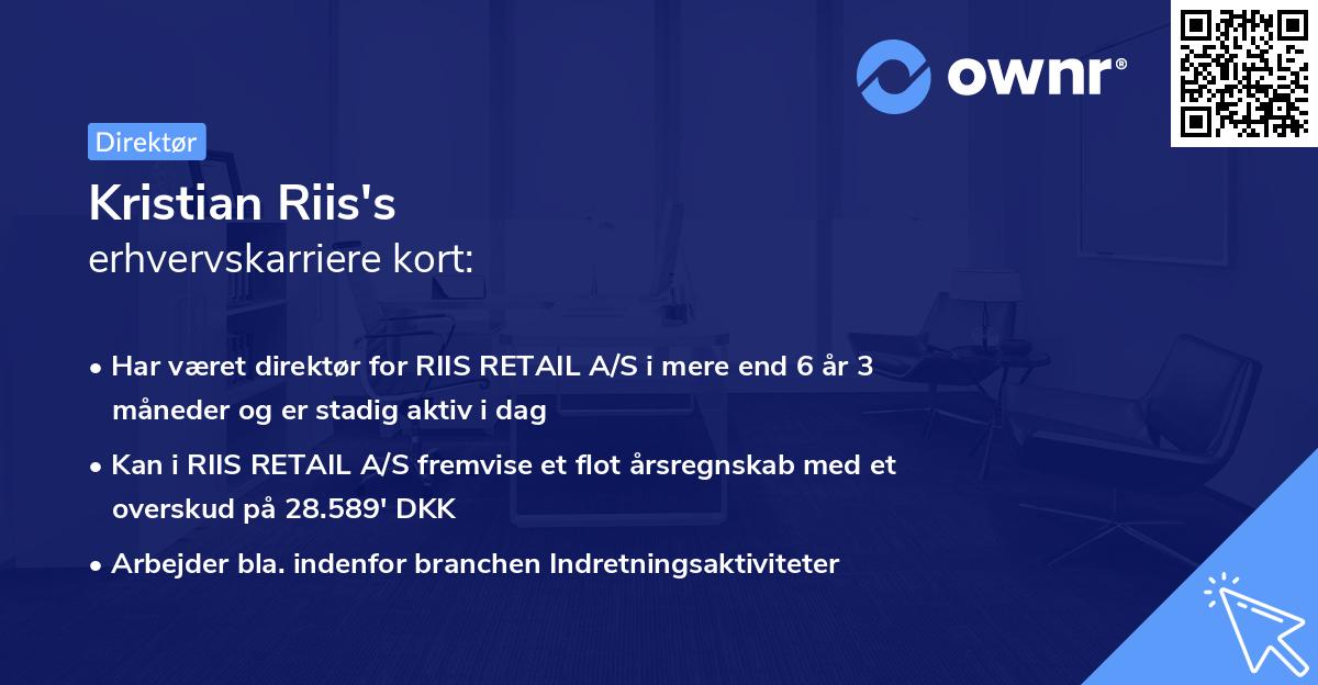 Kristian Riis's erhvervskarriere kort