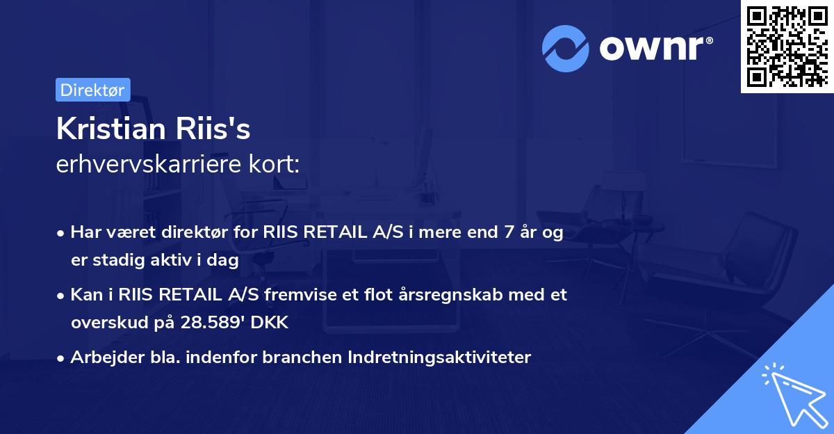 Kristian Riis's erhvervskarriere kort