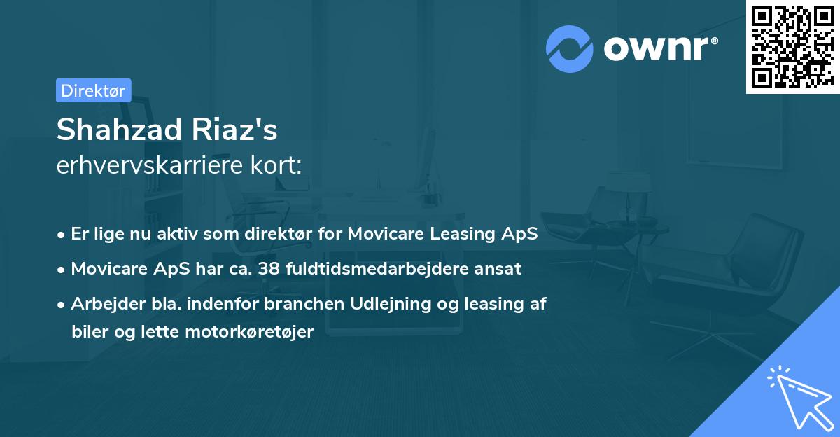 Shahzad Riaz's erhvervskarriere kort