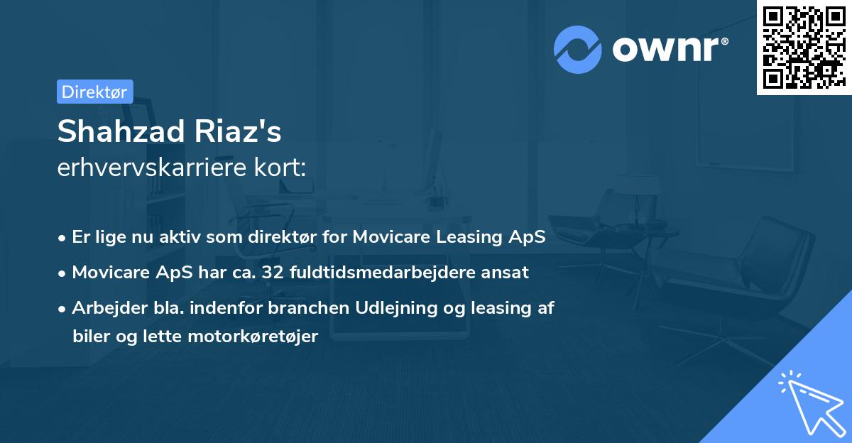 Shahzad Riaz's erhvervskarriere kort