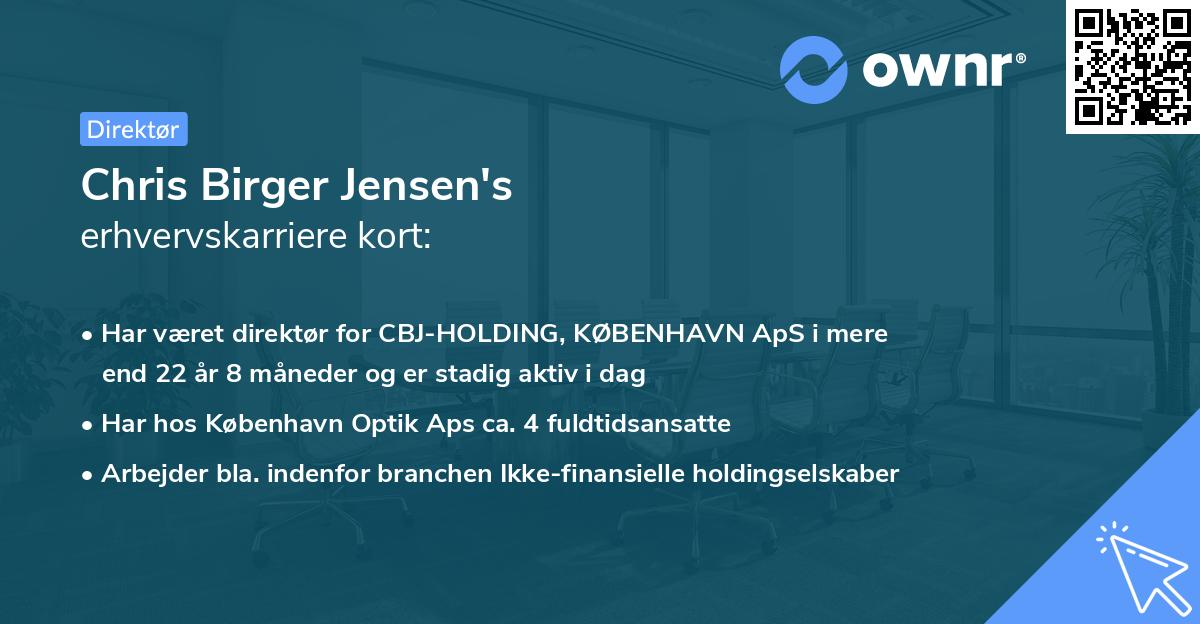 Chris Birger Jensen's erhvervskarriere kort