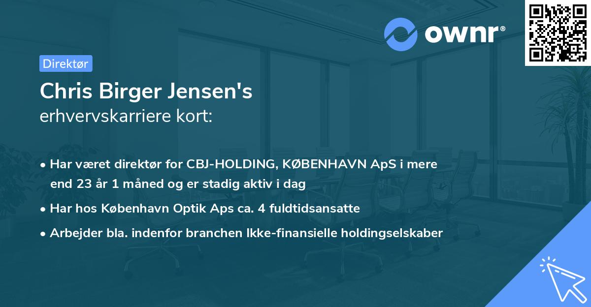 Chris Birger Jensen's erhvervskarriere kort