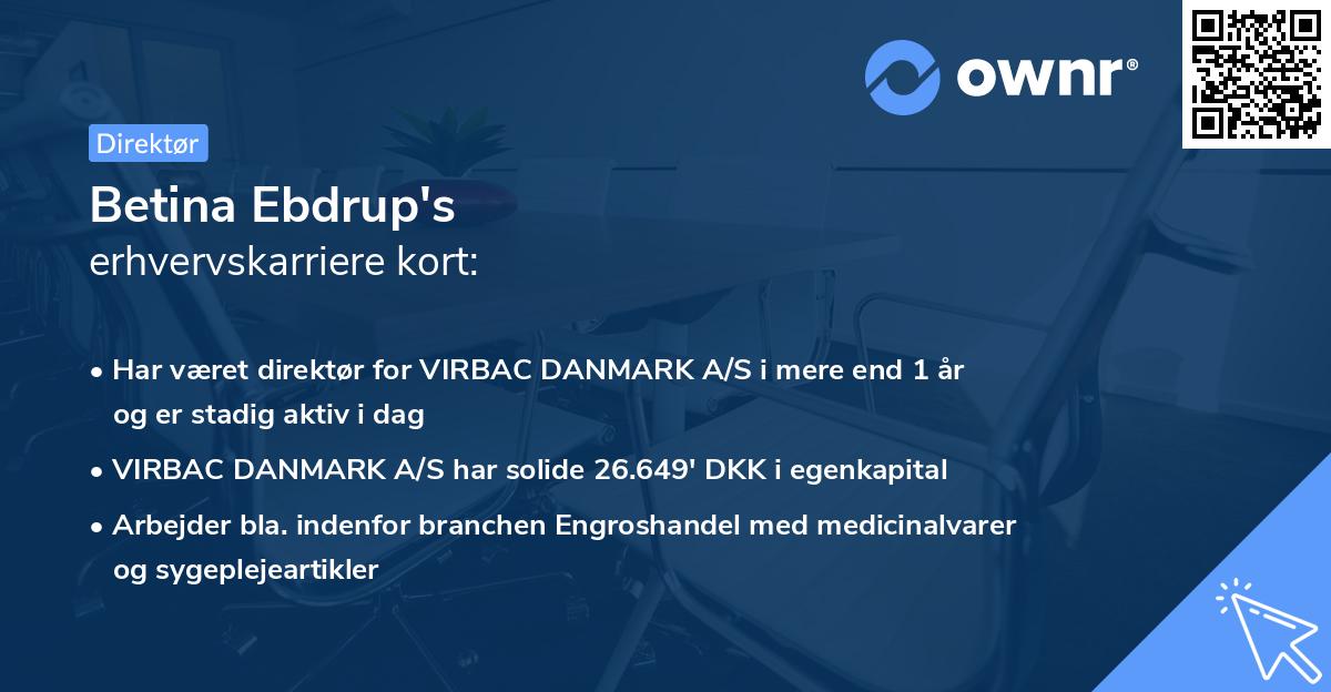 Betina Ebdrup's erhvervskarriere kort