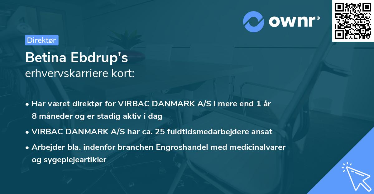 Betina Ebdrup's erhvervskarriere kort