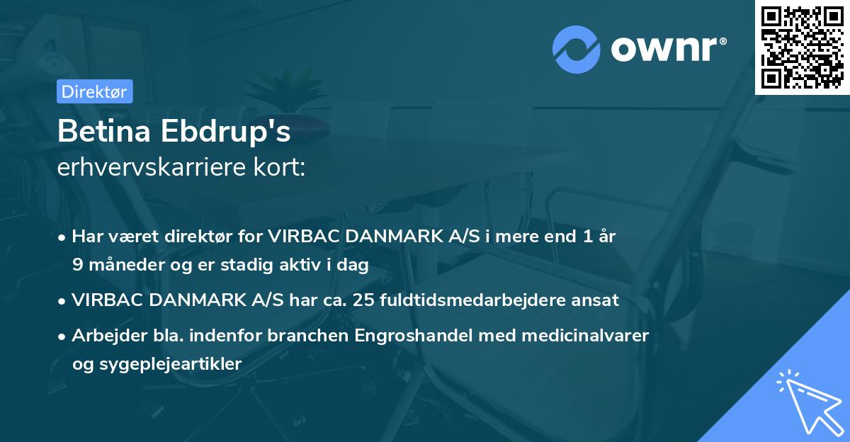 Betina Ebdrup's erhvervskarriere kort