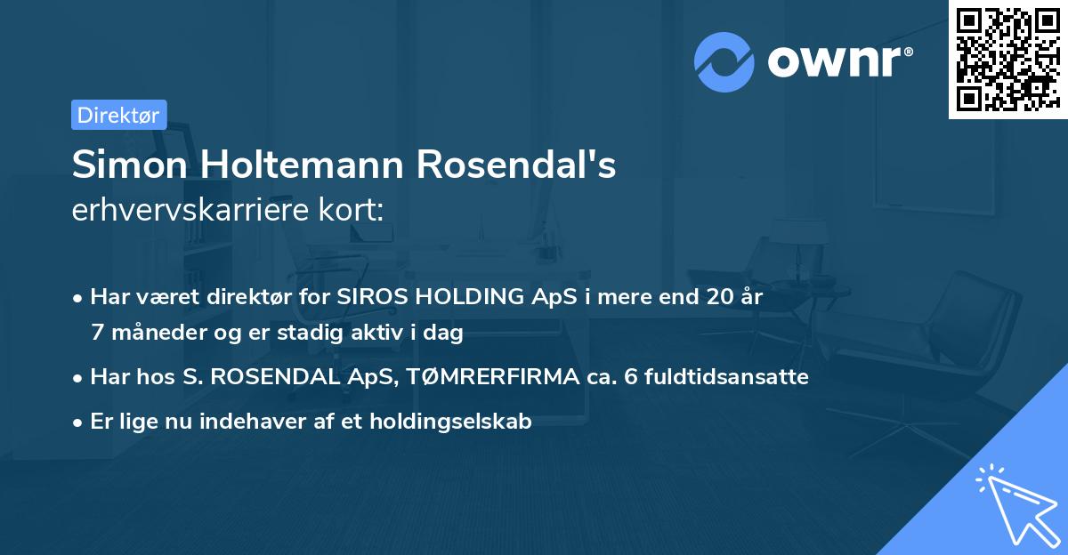 Simon Holtemann Rosendal's erhvervskarriere kort