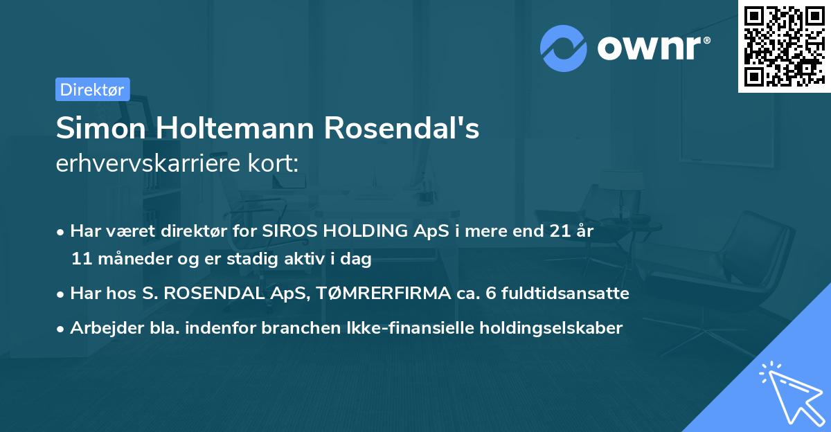 Simon Holtemann Rosendal's erhvervskarriere kort