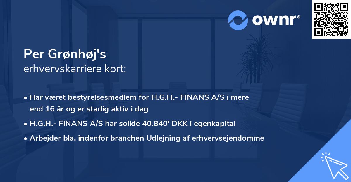 Per Grønhøj's erhvervskarriere kort
