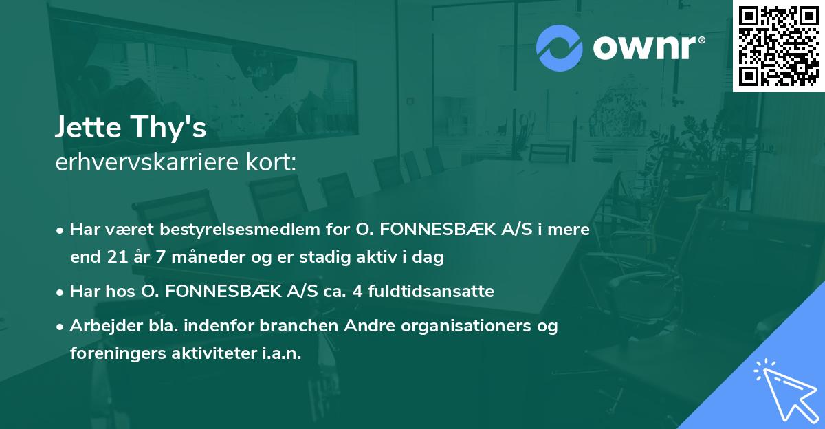 Jette Thy's erhvervskarriere kort