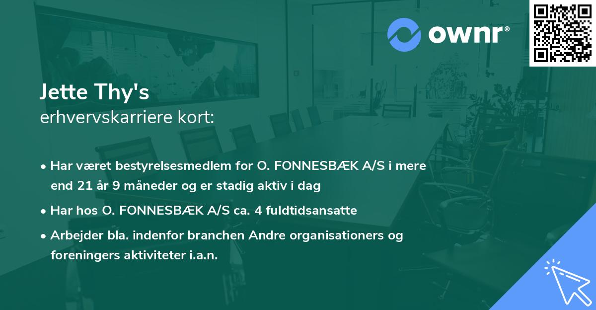 Jette Thy's erhvervskarriere kort