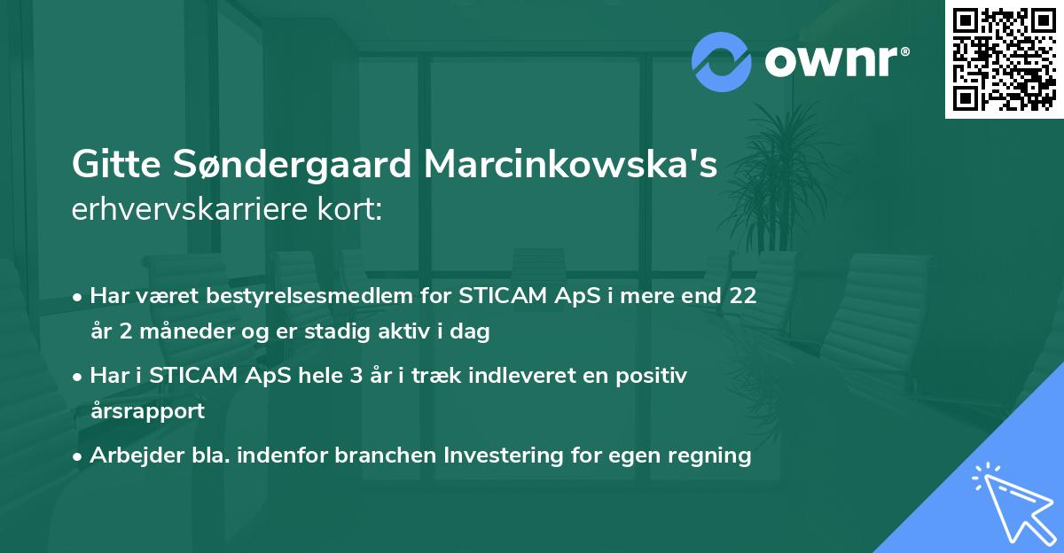 Gitte Søndergaard Marcinkowska's erhvervskarriere kort