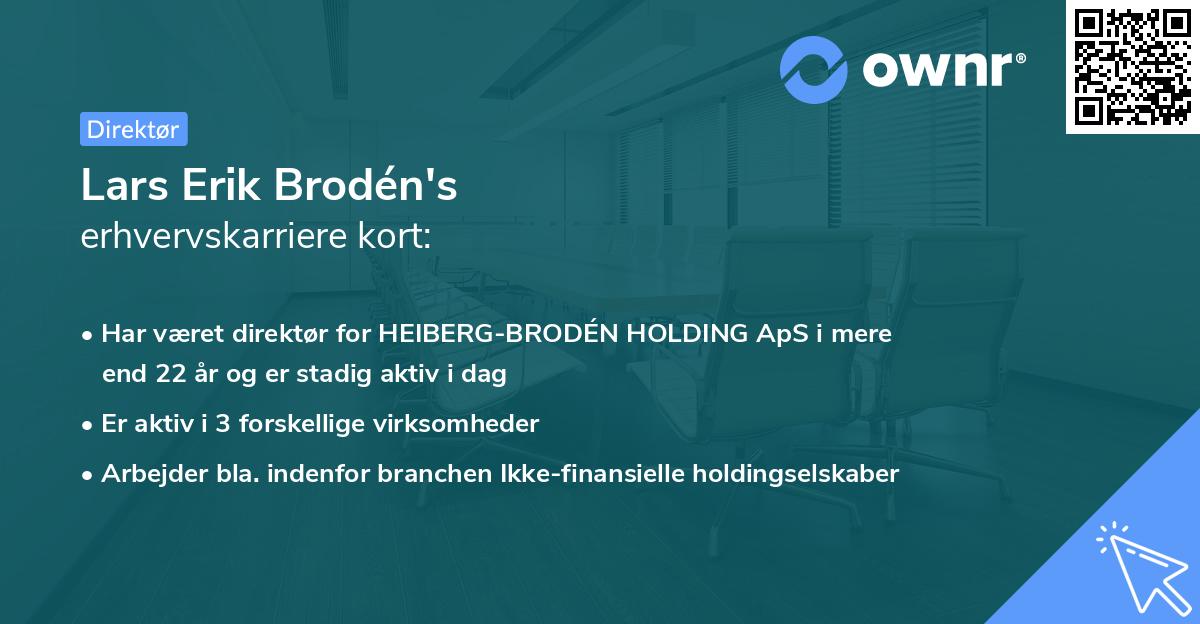 Lars Erik Brodén's erhvervskarriere kort