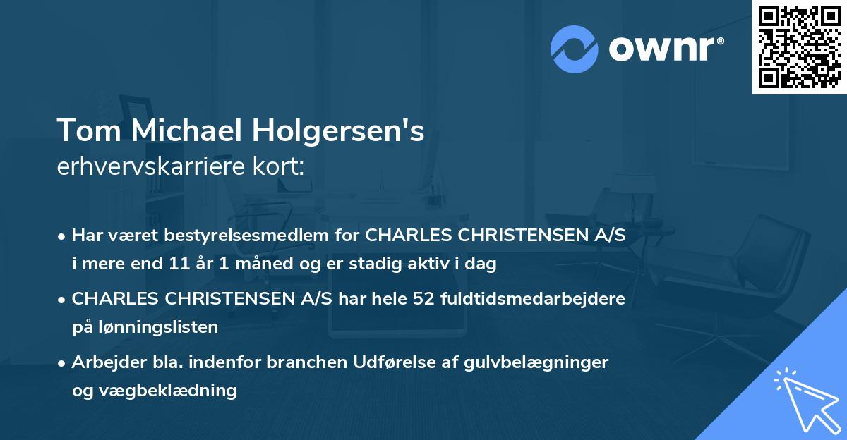 Tom Michael Holgersen's erhvervskarriere kort