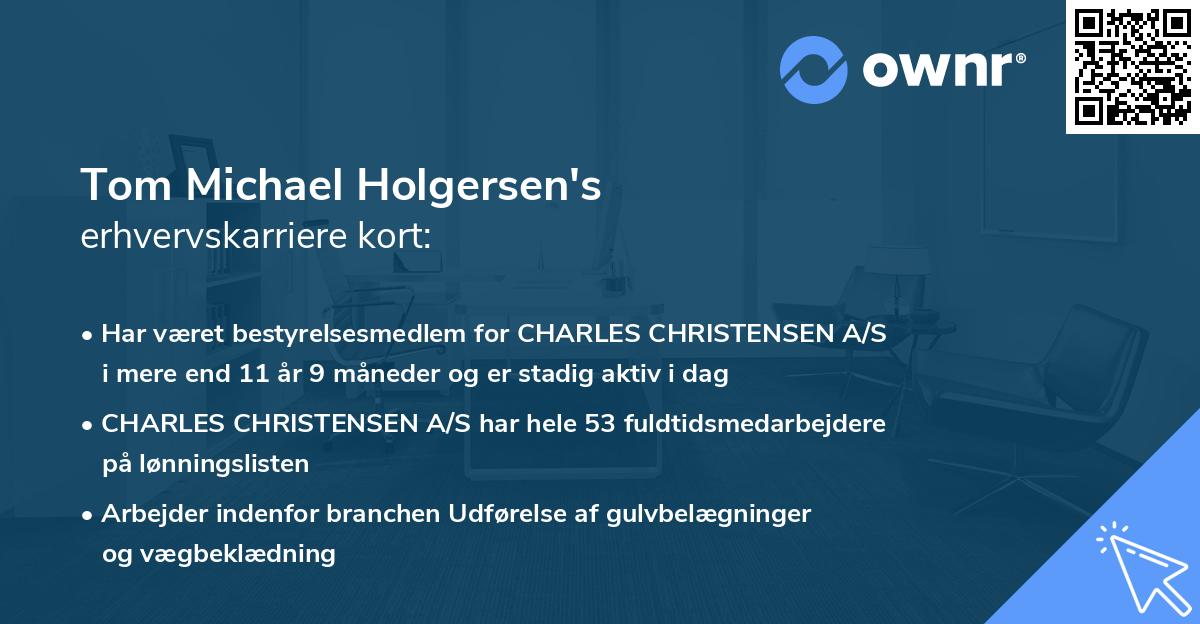 Tom Michael Holgersen's erhvervskarriere kort