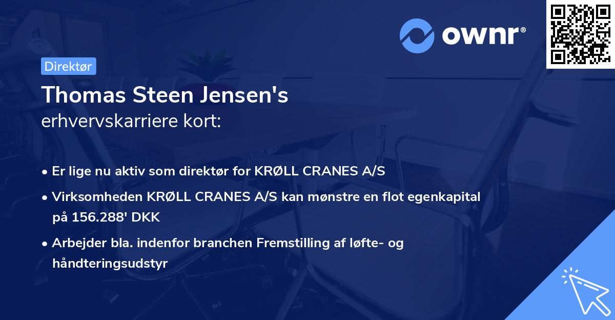 Thomas Steen Jensen's erhvervskarriere kort