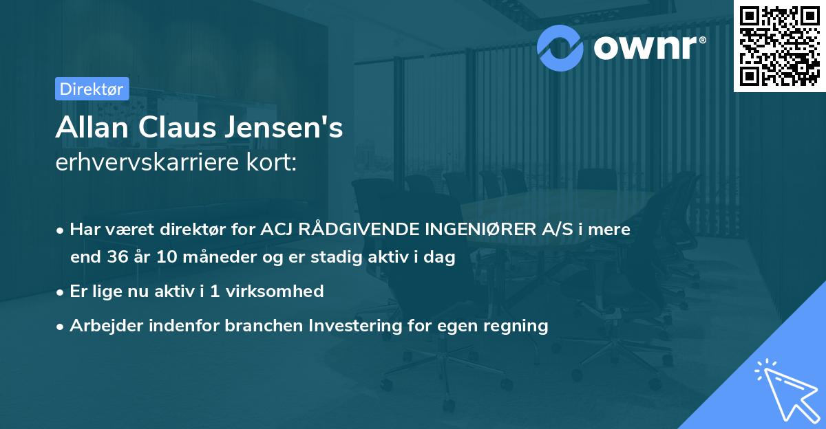 Allan Claus Jensen's erhvervskarriere kort