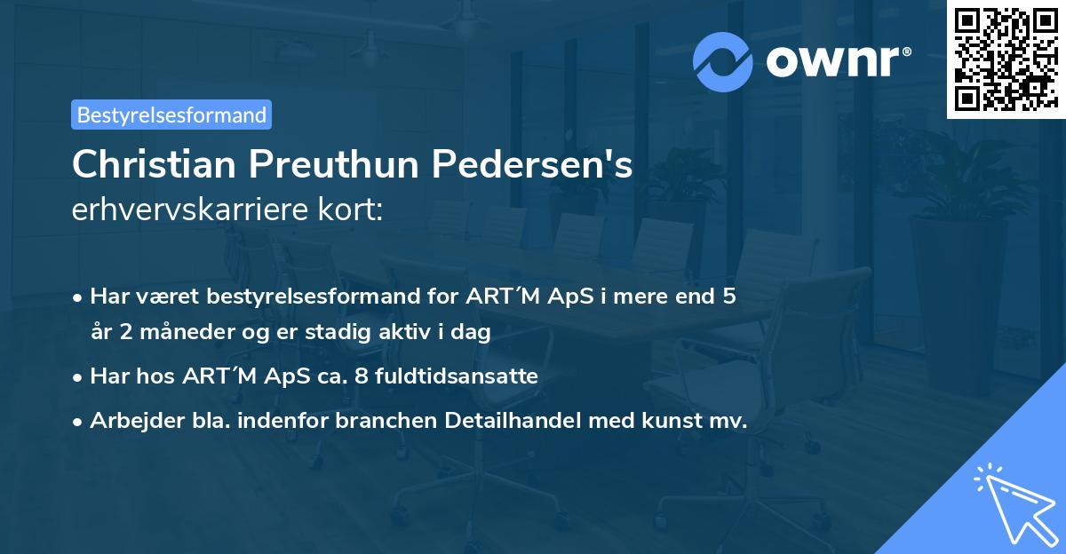 Christian Preuthun Pedersen's erhvervskarriere kort