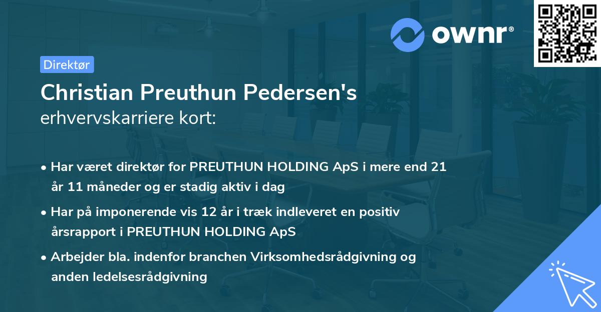 Christian Preuthun Pedersen's erhvervskarriere kort