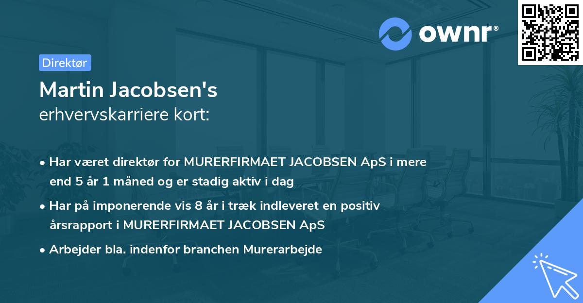 Martin Jacobsen's erhvervskarriere kort