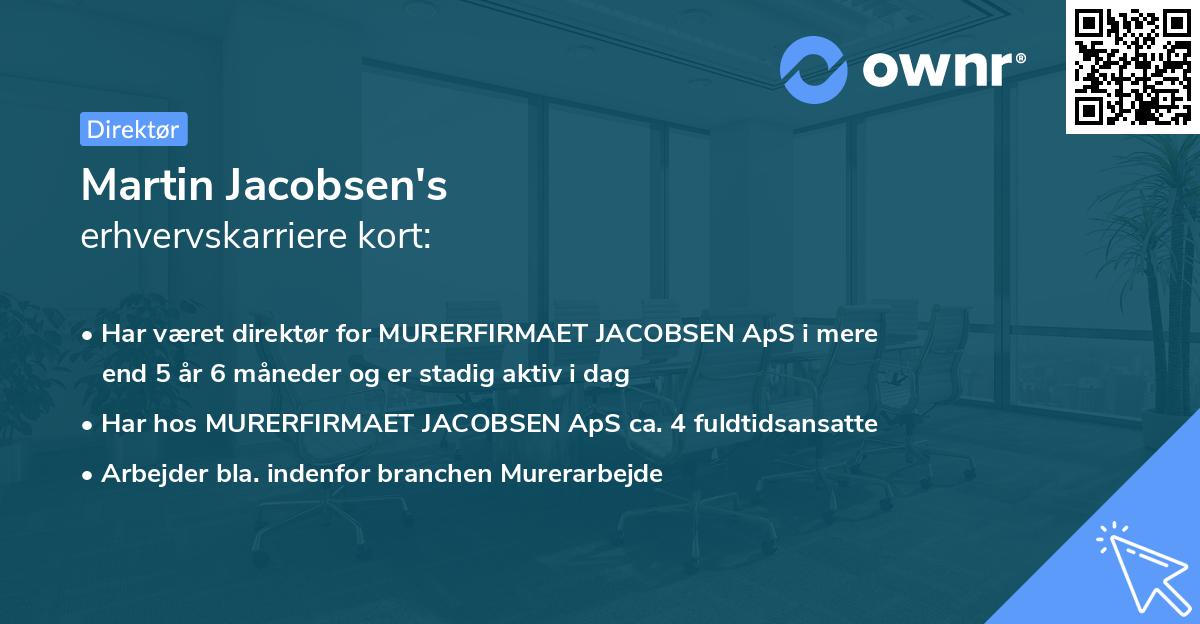 Martin Jacobsen's erhvervskarriere kort