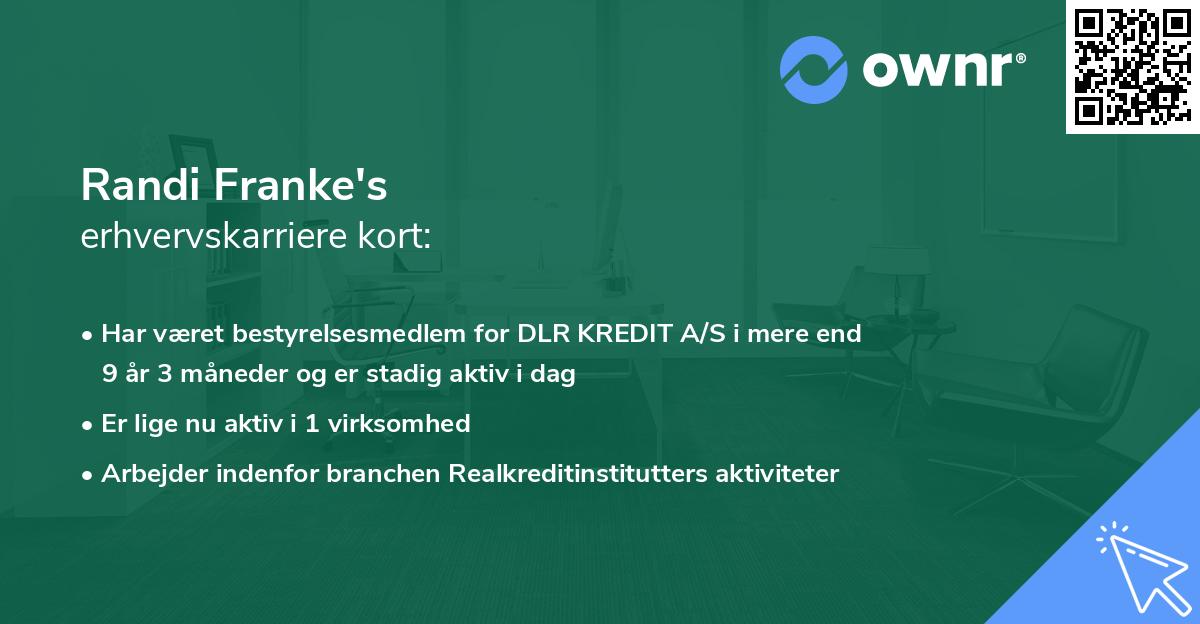 Randi Franke's erhvervskarriere kort