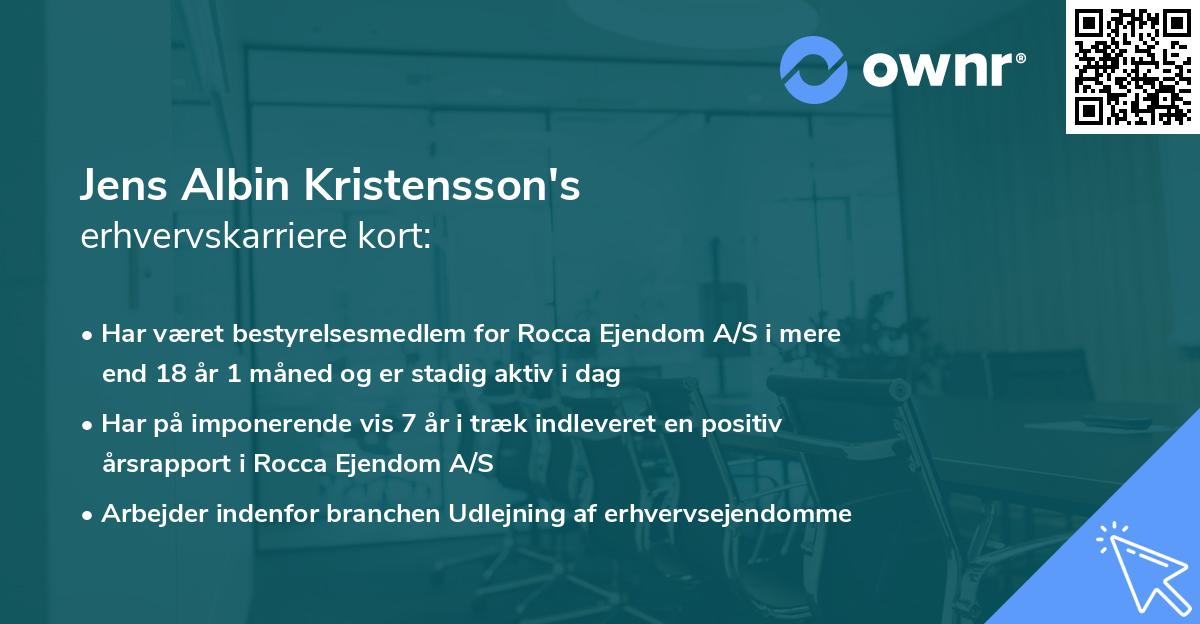 Jens Albin Kristensson's erhvervskarriere kort