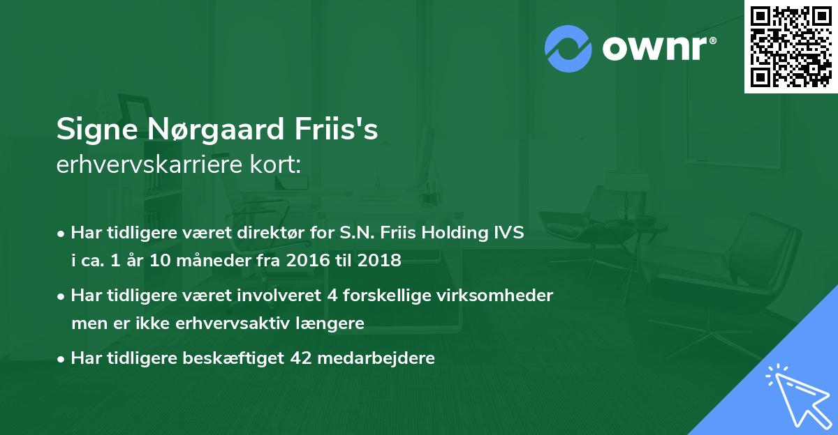 Signe Nørgaard Friis's erhvervskarriere kort