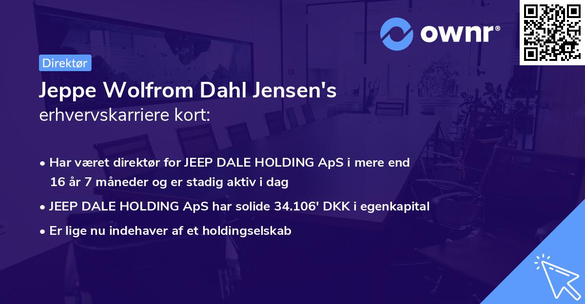 Jeppe Wolfrom Dahl Jensen's erhvervskarriere kort