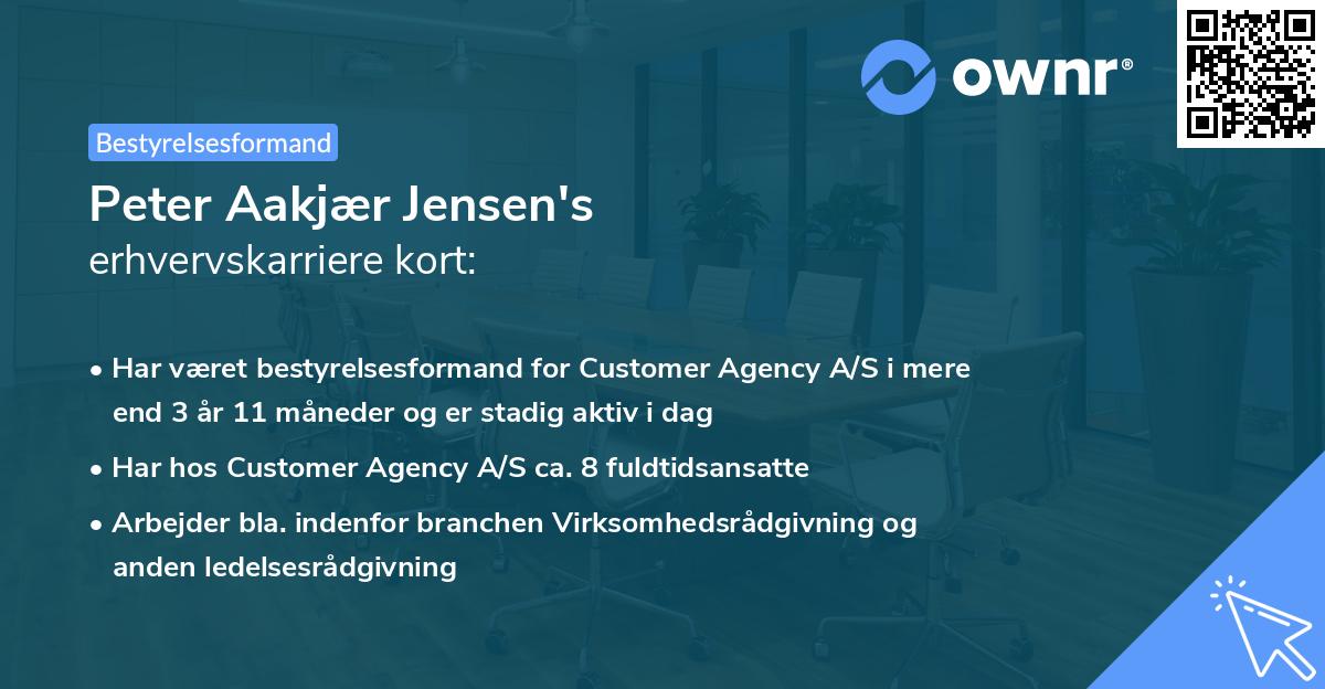 Peter Aakjær Jensen's erhvervskarriere kort