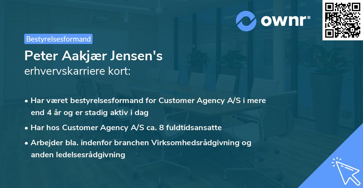 Peter Aakjær Jensen's erhvervskarriere kort