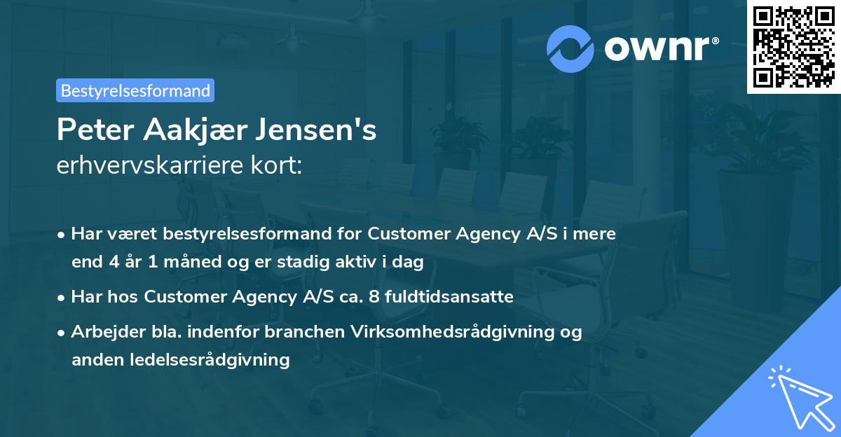 Peter Aakjær Jensen's erhvervskarriere kort
