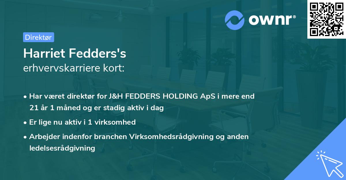Harriet Fedders's erhvervskarriere kort