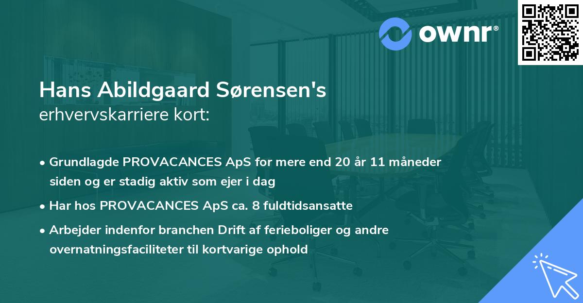 Hans Abildgaard Sørensen's erhvervskarriere kort