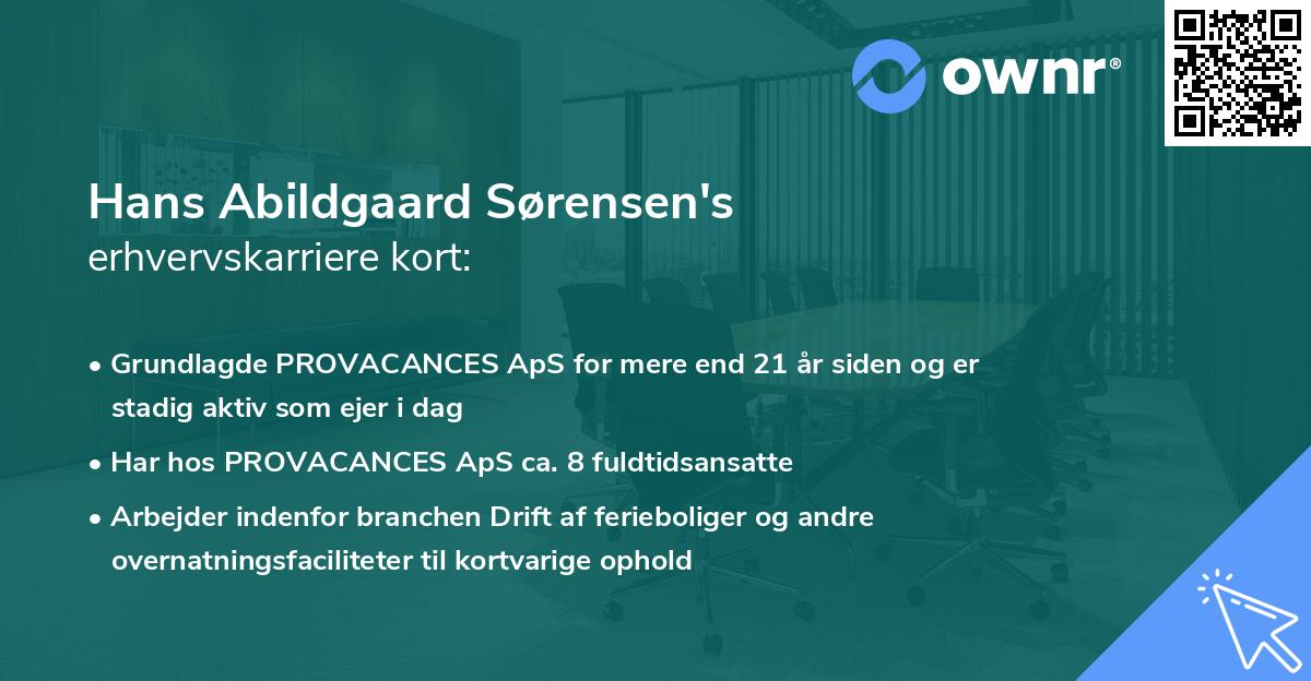 Hans Abildgaard Sørensen's erhvervskarriere kort