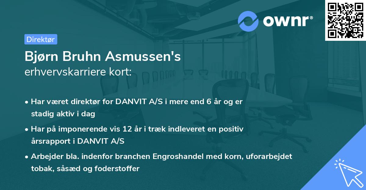 Bjørn Bruhn Asmussen's erhvervskarriere kort