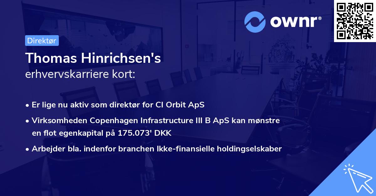 Thomas Hinrichsen's erhvervskarriere kort