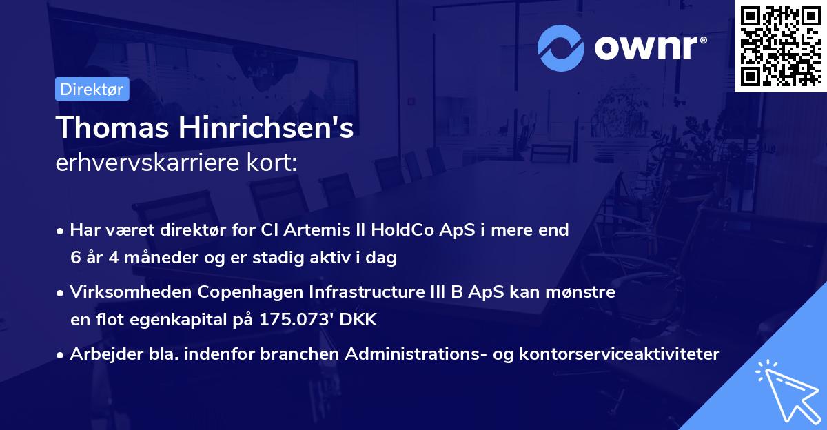 Thomas Hinrichsen's erhvervskarriere kort