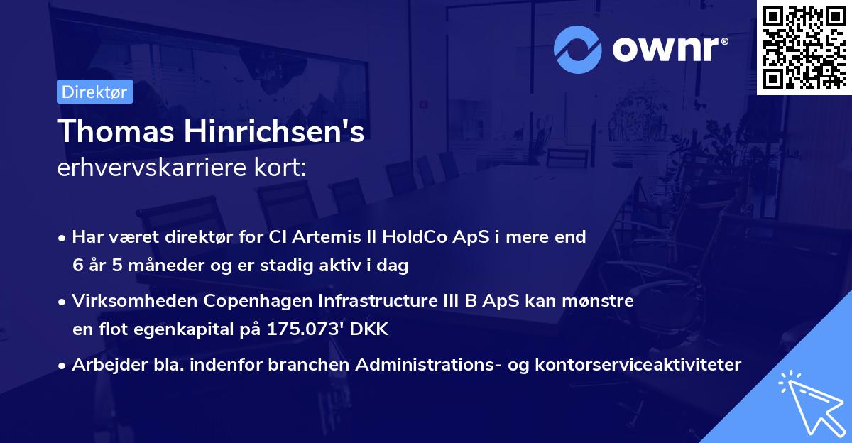 Thomas Hinrichsen's erhvervskarriere kort