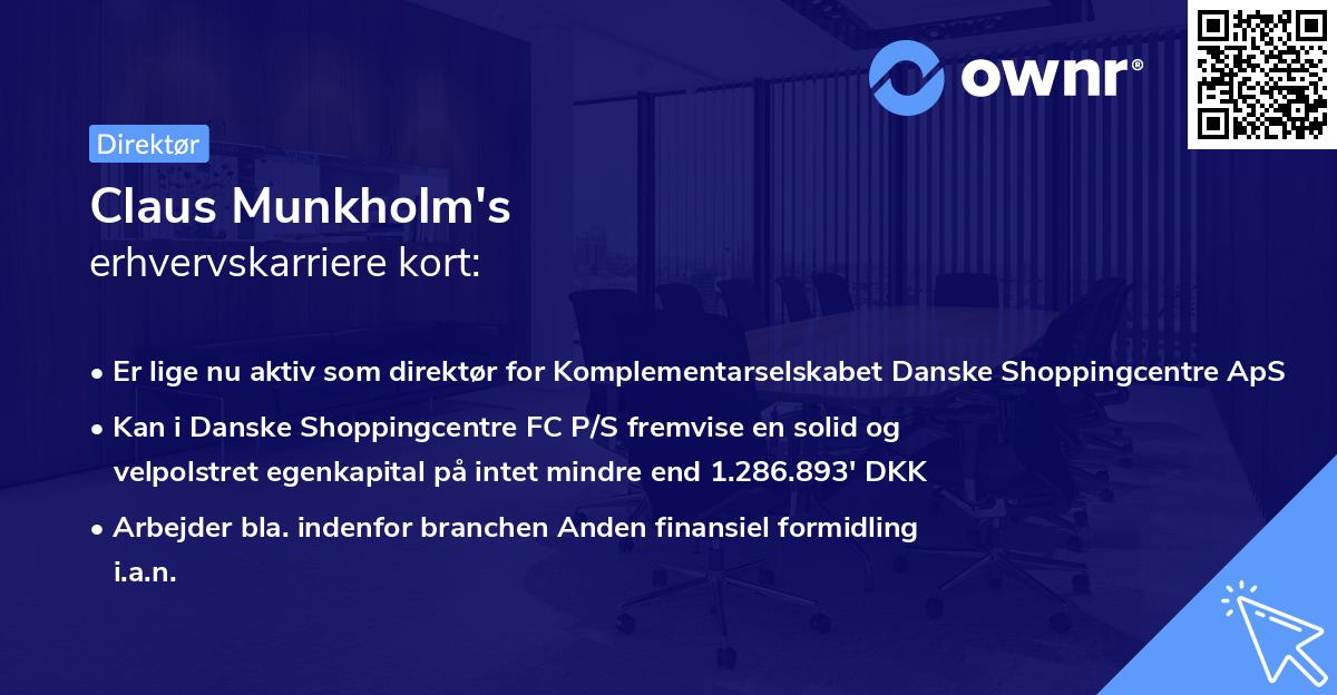 Claus Munkholm's erhvervskarriere kort