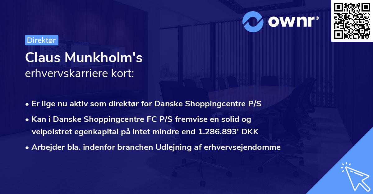 Claus Munkholm's erhvervskarriere kort